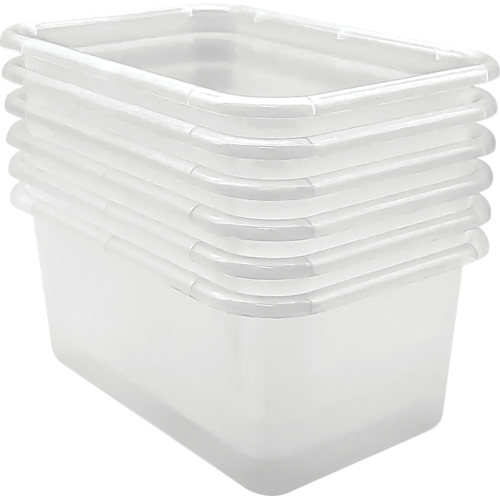 Clear Small Plastic Storage Bin 6 Pack TCR2088677 Teacher Created