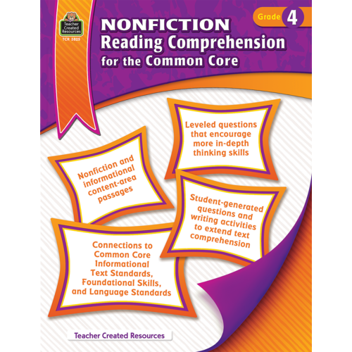 Nonfiction reading comprehension for the common core grade 4 tcr3825