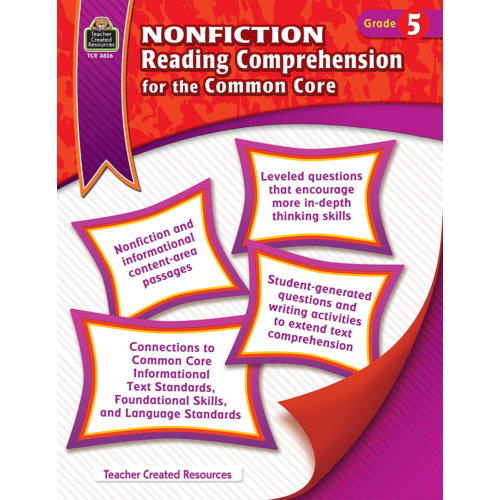 Nonfiction Reading Comprehension for the Common Core Grade 5 TCR3826