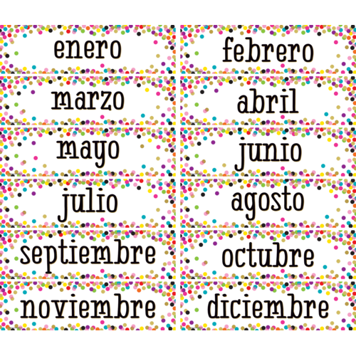 Confetti Spanish Monthly Headliners TCR5325 Teacher Created Resources