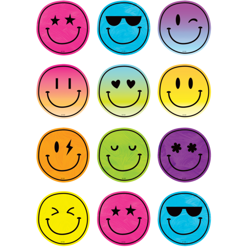 Brights 4Ever Smiley Faces Mini Accents - TCR6934 | Teacher Created ...