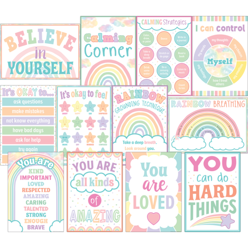 Pastel Pop Calming Strategies Small Poster Pack TCR8439 Teacher Created Resources