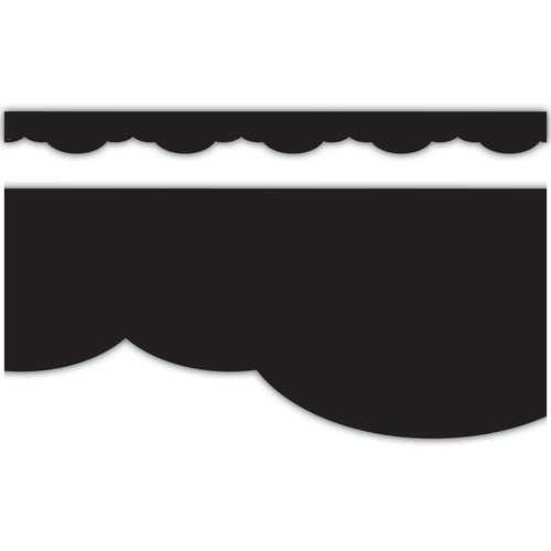 Black Fancy Scallops Border Trim - TCR9133 | Teacher Created Resources