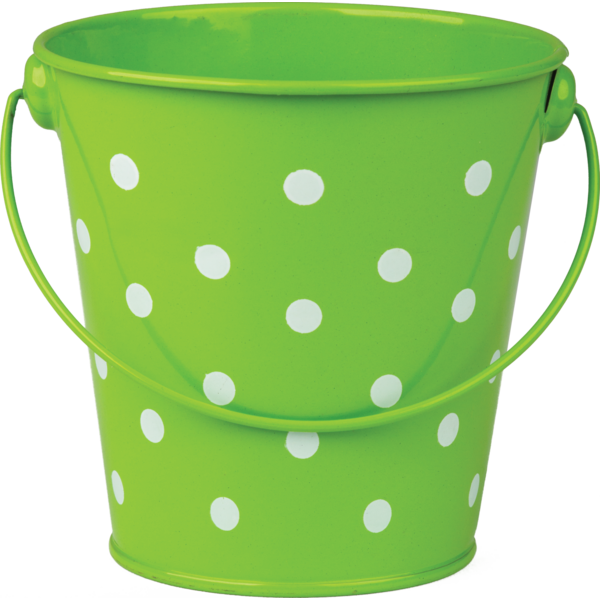 Lime Polka Dots Bucket TCR20824 Teacher Created Resources