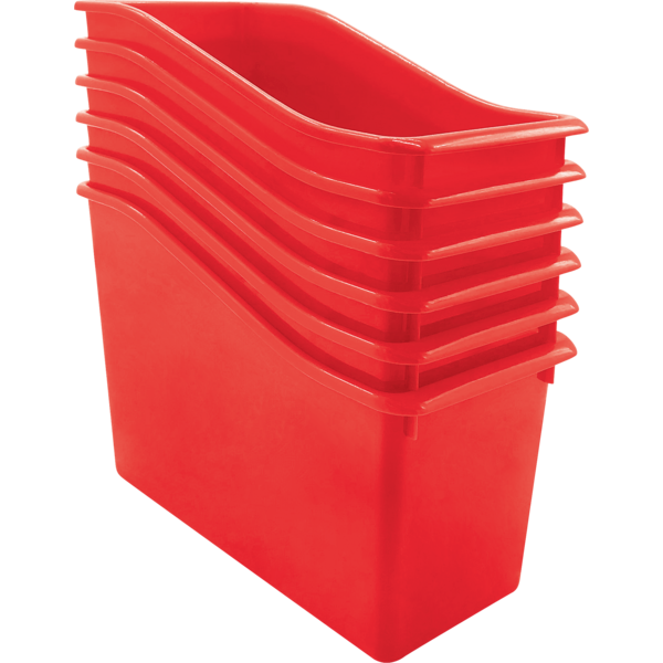 Red Plastic Book Bin 6 Pack TCR2088560 Teacher Created Resources