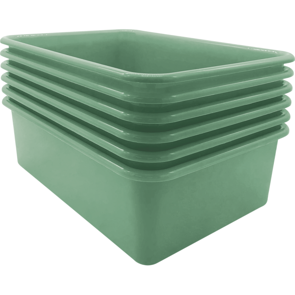 Eucalyptus Green Large Plastic Storage Bin 6 Pack TCR2088600 Teacher Created Resources