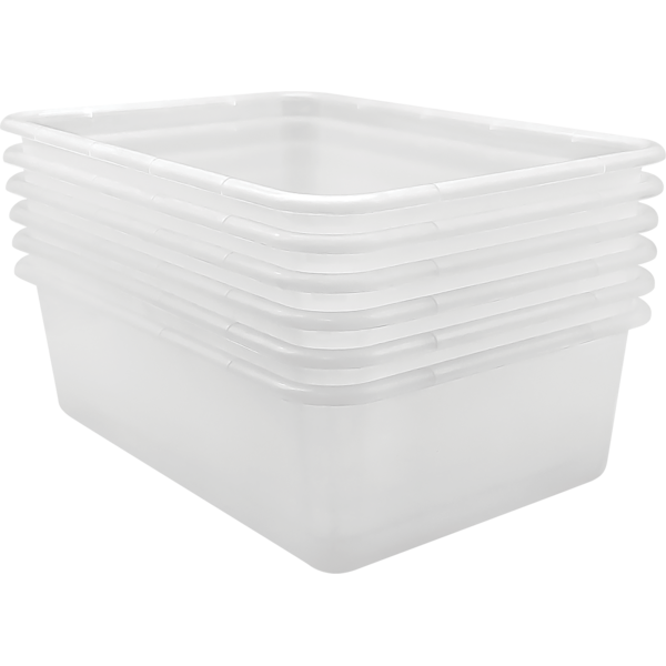 Clear Large Plastic Storage bin 6 Pack TCR2088676 Teacher Created