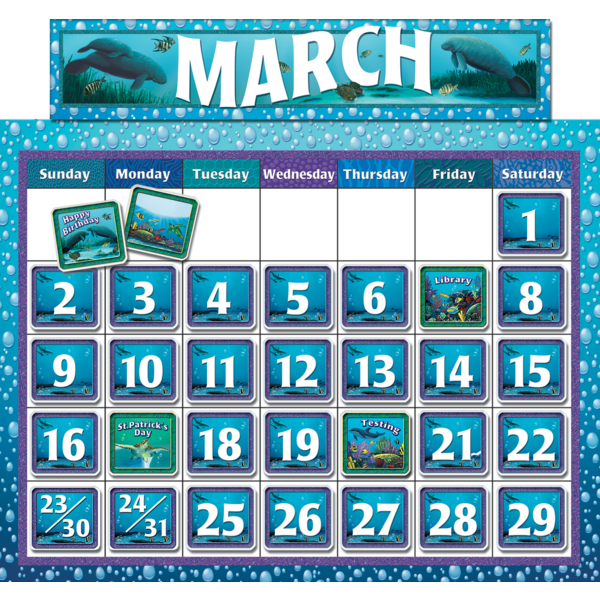 Classroom Calendar Bulletin Board from Wyland - TCR4386 | Teacher ...