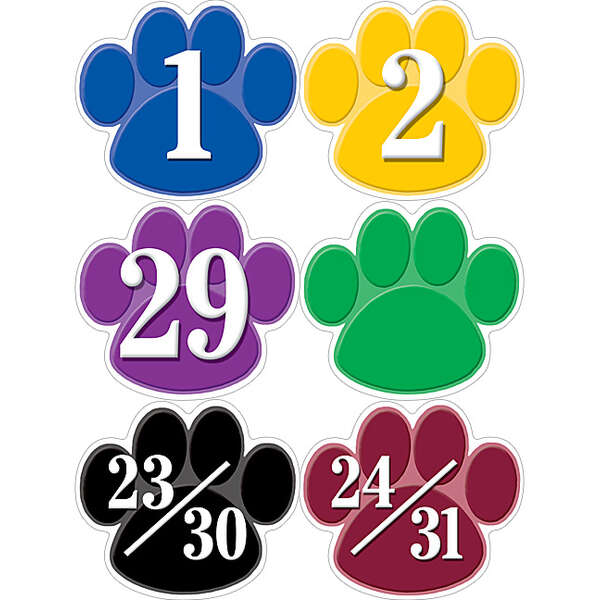 Colorful Paw Prints Calendar Days TCR5240 Teacher Created Resources
