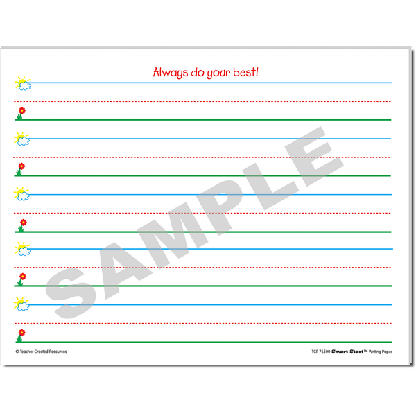 Smart Start K-1 Writing Paper: 40 Sheet Tablet - TCR76500 | Teacher ...