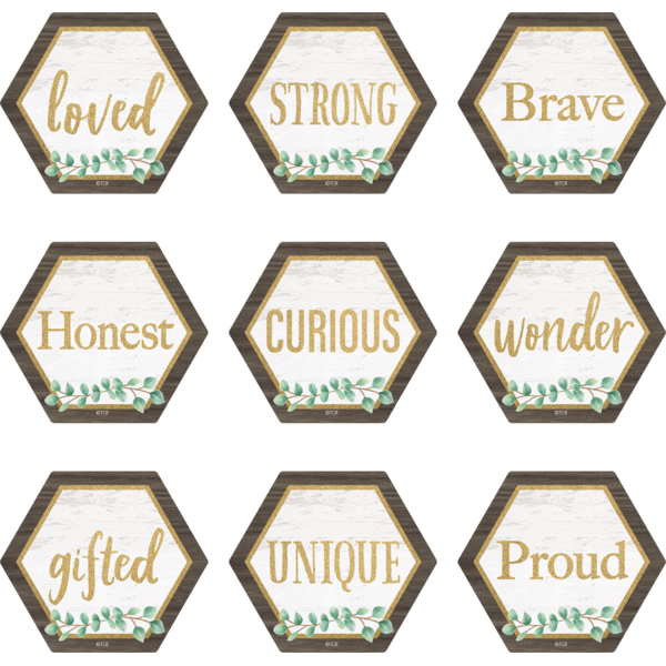 Eucalyptus Positive Words Mini Accents TCR8476 Teacher Created