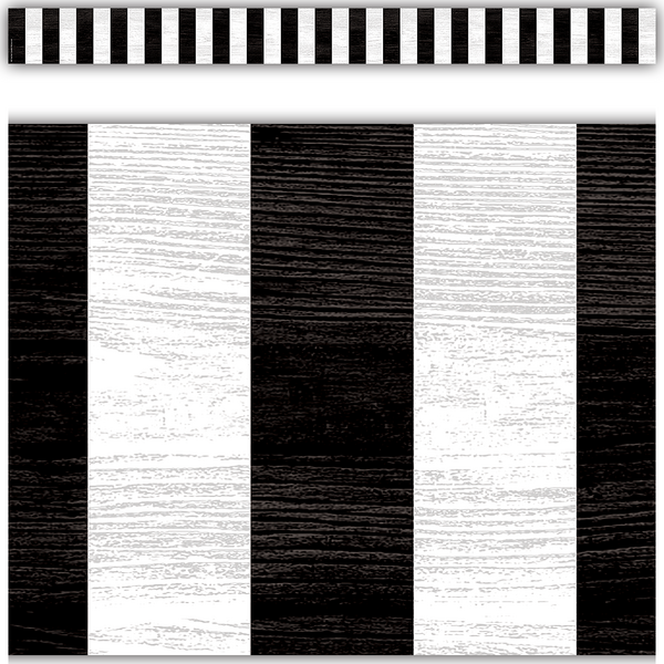 Modern Farmhouse Black Stripes Straight Border Trim TCR8512 Teacher