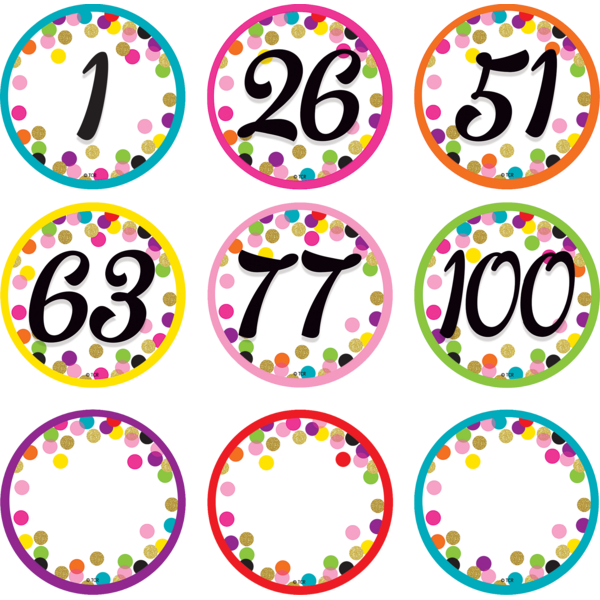 Confetti Number Cards TCR8752 Teacher Created Resources