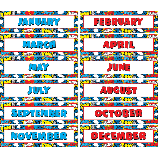 Teacher Created Resources Superheld Kalender Diagramm – 43,2 X 55,9 Cm, Laminiert, Mit Aktivitäten Auf Der Rückseite