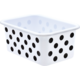 Black Polka dots on White Small Plastic Storage Bin 6 Pack Alternate Image A