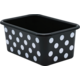 White Polka Dots on Black Small Plastic Storage Bin 6 pack Alternate Image A