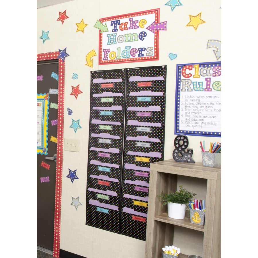 Teacher Created Resources Chalkboard Brights 10 Pocket File Storage Pocket 