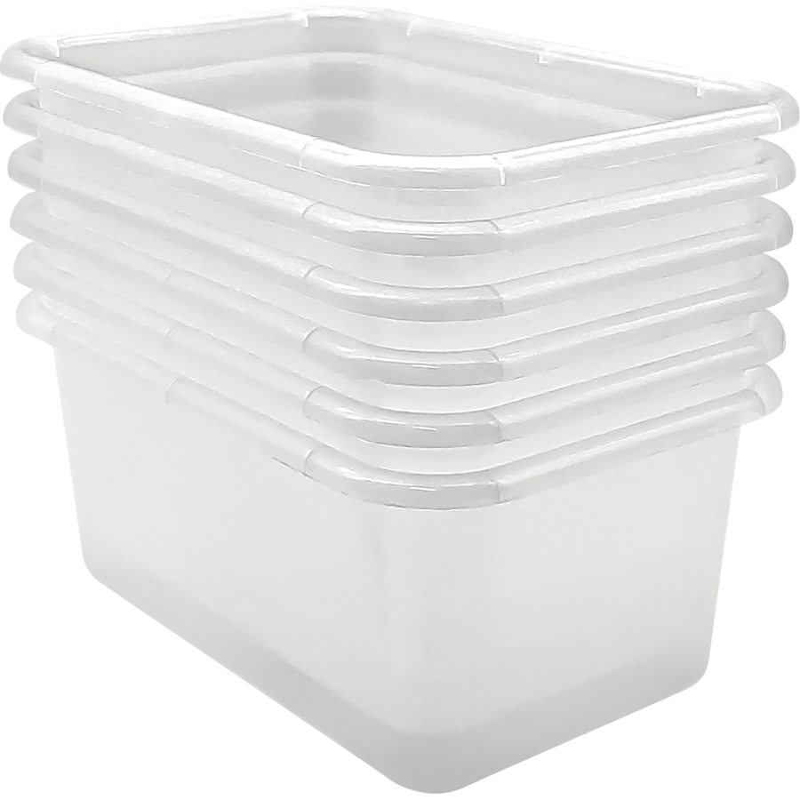 Clear Small Plastic Storage Bin 6 Pack Tcr2088677 Teacher Created