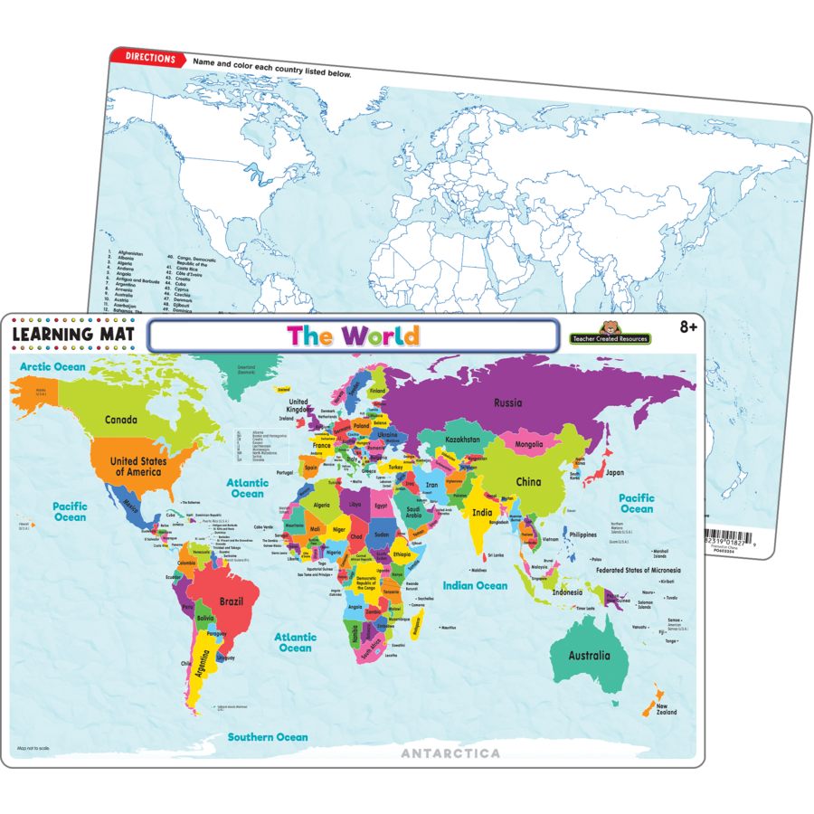 The World Map Learning Mat - TCR21020  Teacher Created Resources