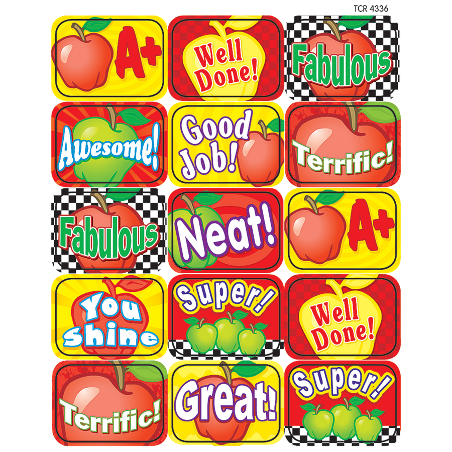 Apples Motivational Jumbo Stickers - TCR4336 | Teacher Created Resources