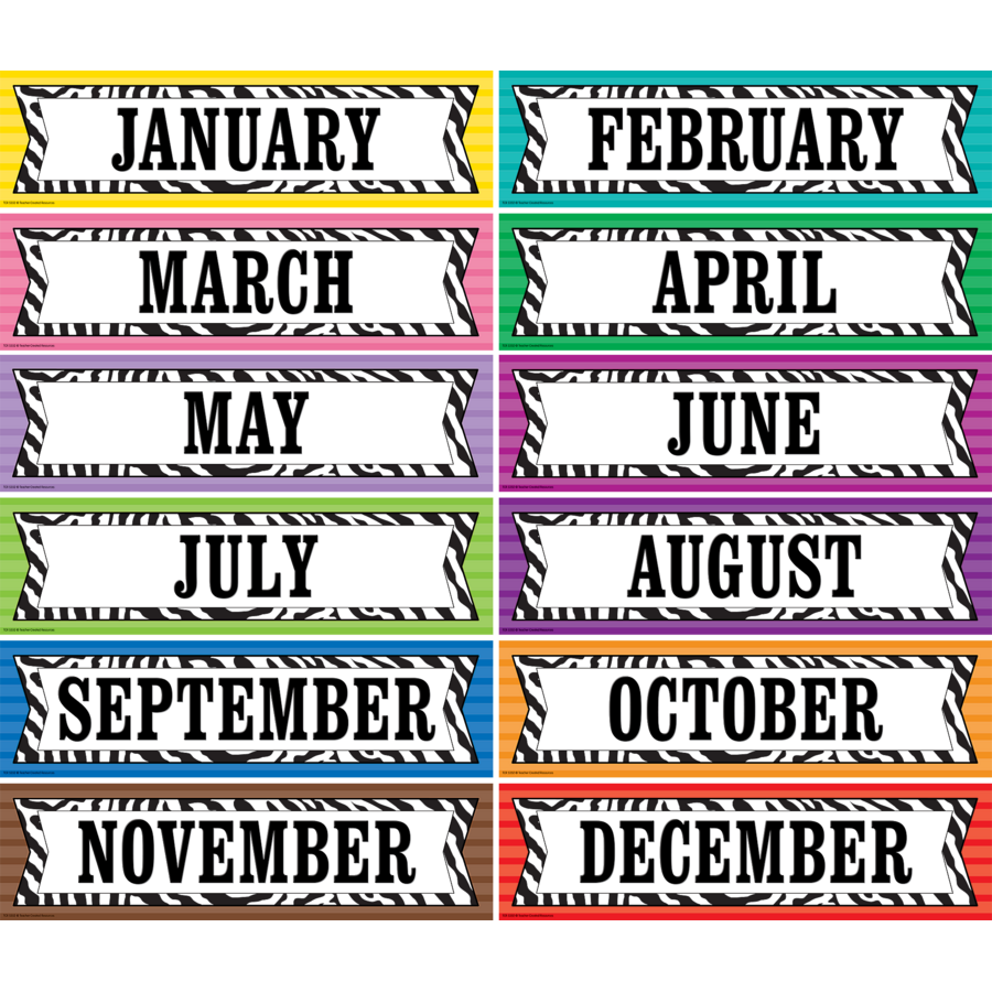 Colorful Zebra Stripes Headliners - TCR5352 | Teacher Created Resources