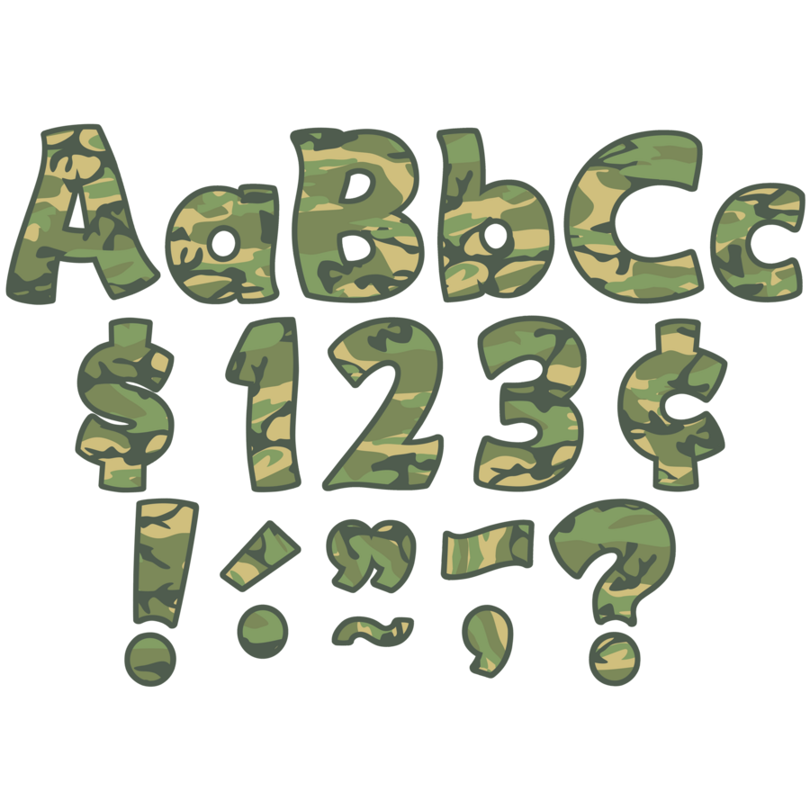 Camouflage Funtastic Letters Combo Pack Tcr Teacher Created
