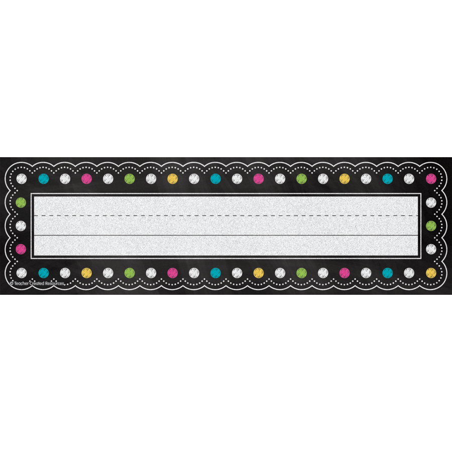 Chalkboard Brights Flat Name Plates Teacher Created Resources TCR5624 