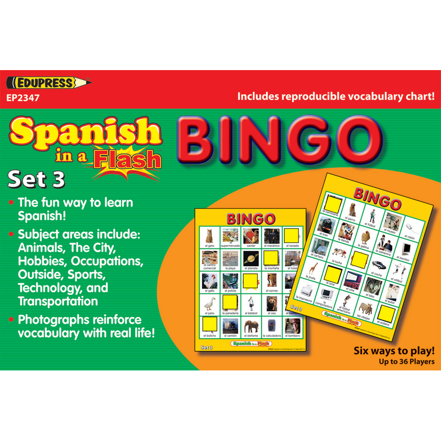 Spanish in a Flash Bingo Game Set 3 TCR62347 Teacher Created Resources