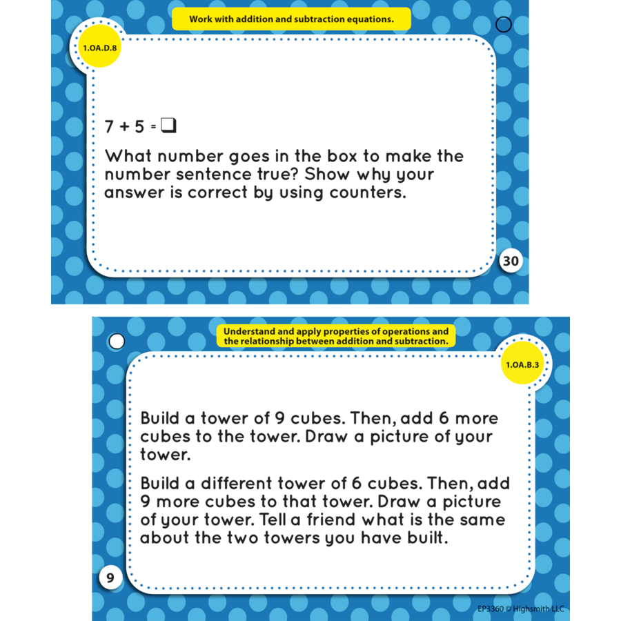 Common Core Math Task Cards Grade 1 - TCR63344 | Teacher Created Resources
