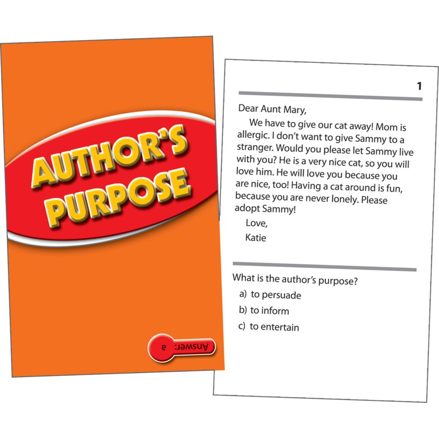Author's Purpose Practice Cards Red Level TCR63424 Teacher Created