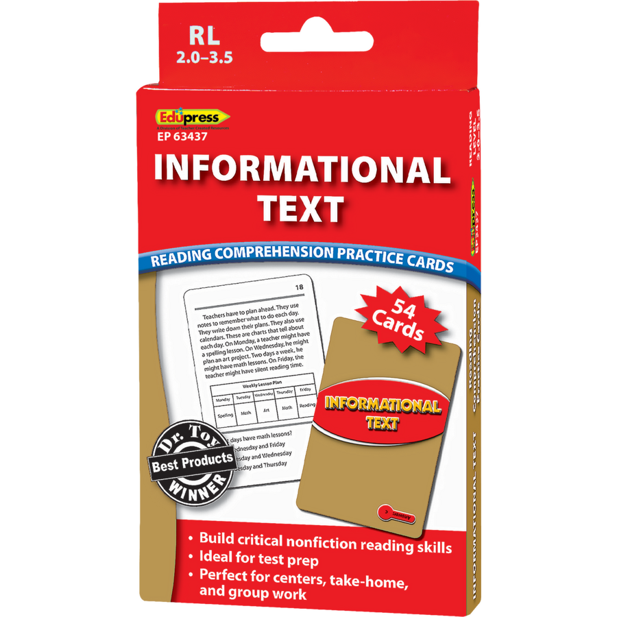 Informational Text Practice Cards Red Level TCR63437 Teacher