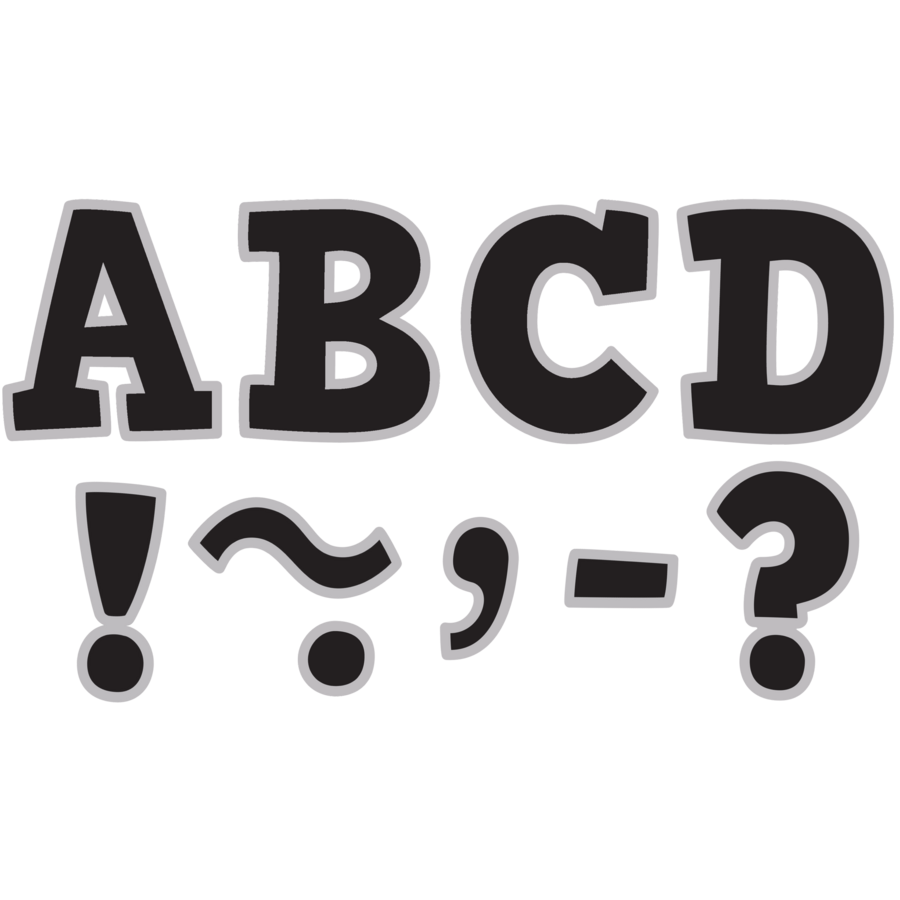 Black & Silver Bold Block 3" Magnetic Letters - TCR77266 | Teacher