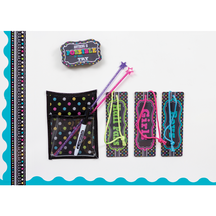 Chalkboard Brights Magnetic Hall Pass Teacher Created Resources TCR77276 