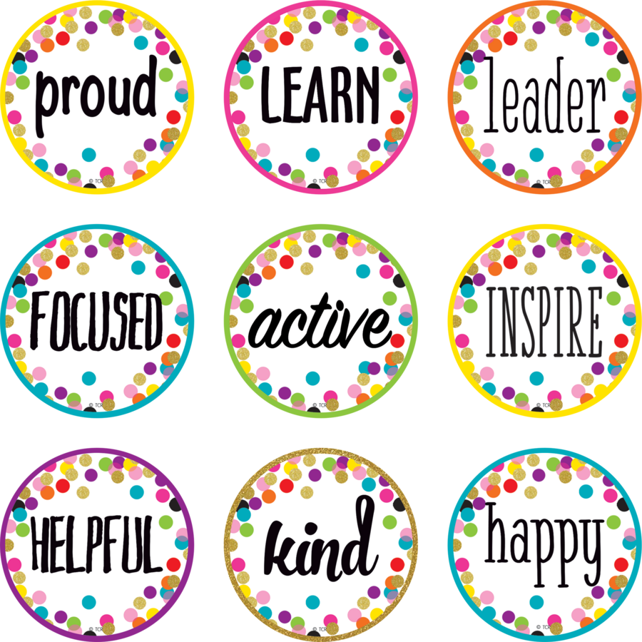 Confetti Colorful Circles Mini Accents by Teacher Created Resources 