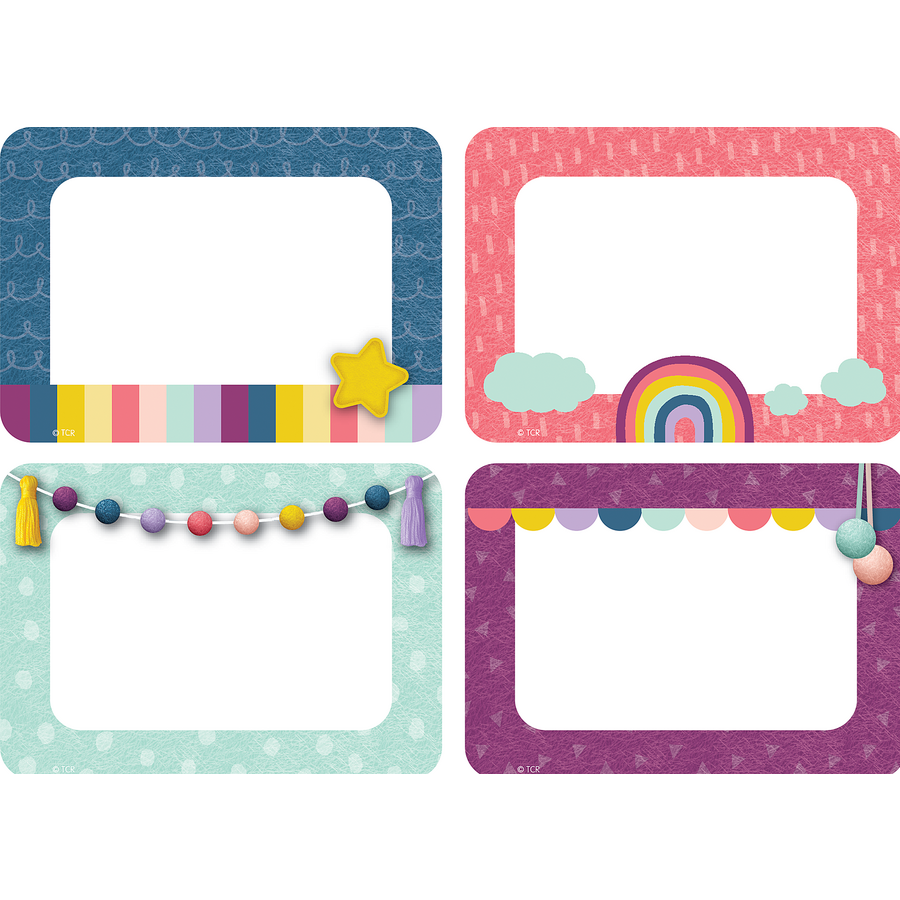 Oh Happy Day Name Tags/Labels - Multi-Pack - TCR9057 | Teacher Created  Resources