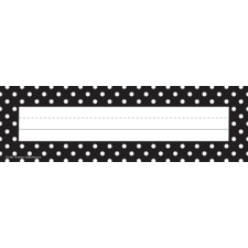 Black Polka Dots Name Tags - TCR4012 | Teacher Created Resources