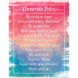 Watercolor Classroom Rules Chart - TCR7554 | Teacher Created Resources