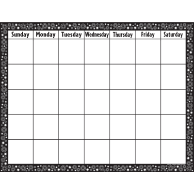 Black & White Crazy Circles Calendar Chart - TCR7718 | Teacher Created ...