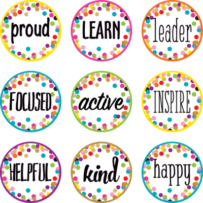 Confetti Positive Words Mini Accents - TCR8732 | Teacher Created Resources