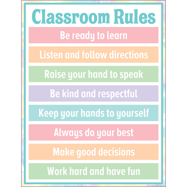 Pastel Pop Classroom Rules Chart TCR7474 Teacher Created Resources
