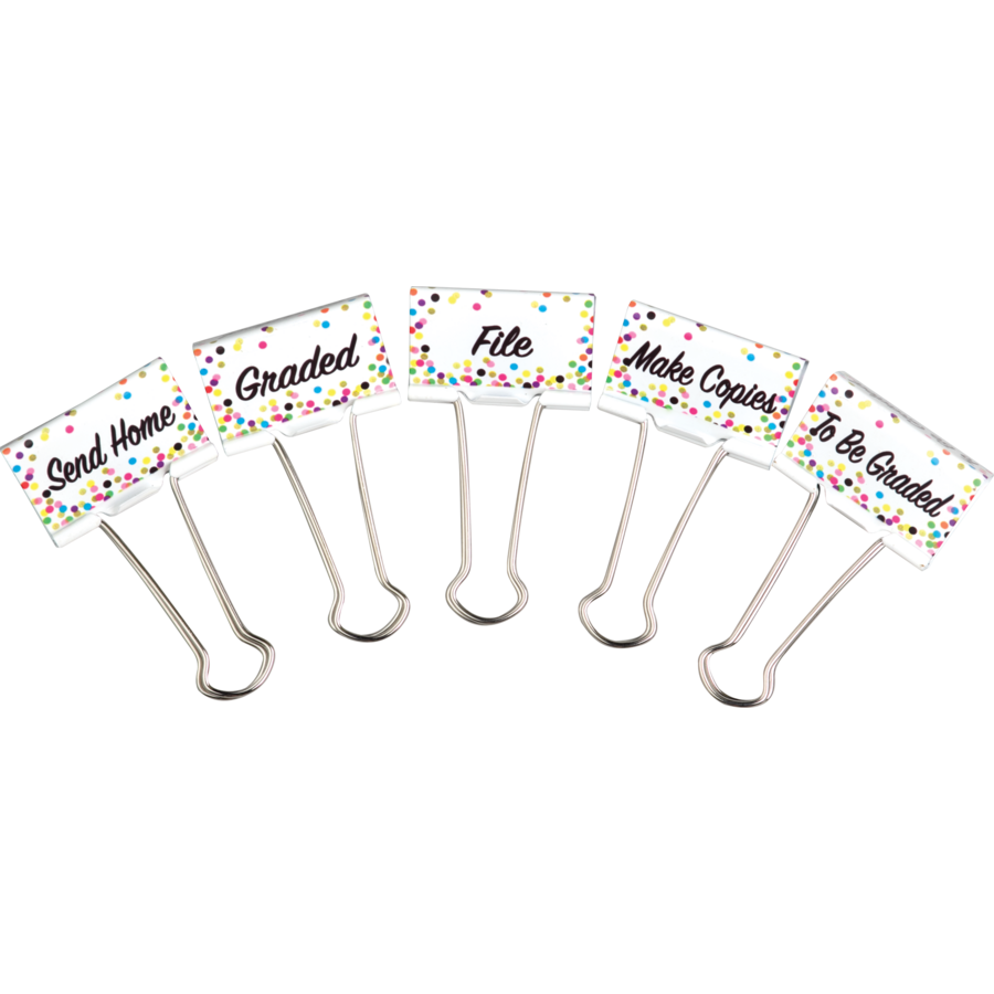 Confetti classroom management large binder clips tcr20855 teacher