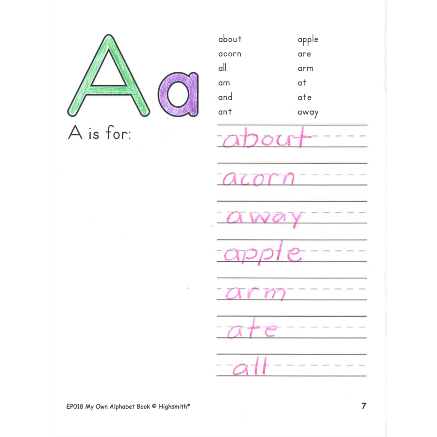 My Own Alphabet Book 25Pack TCR66802 Teacher Created Resources