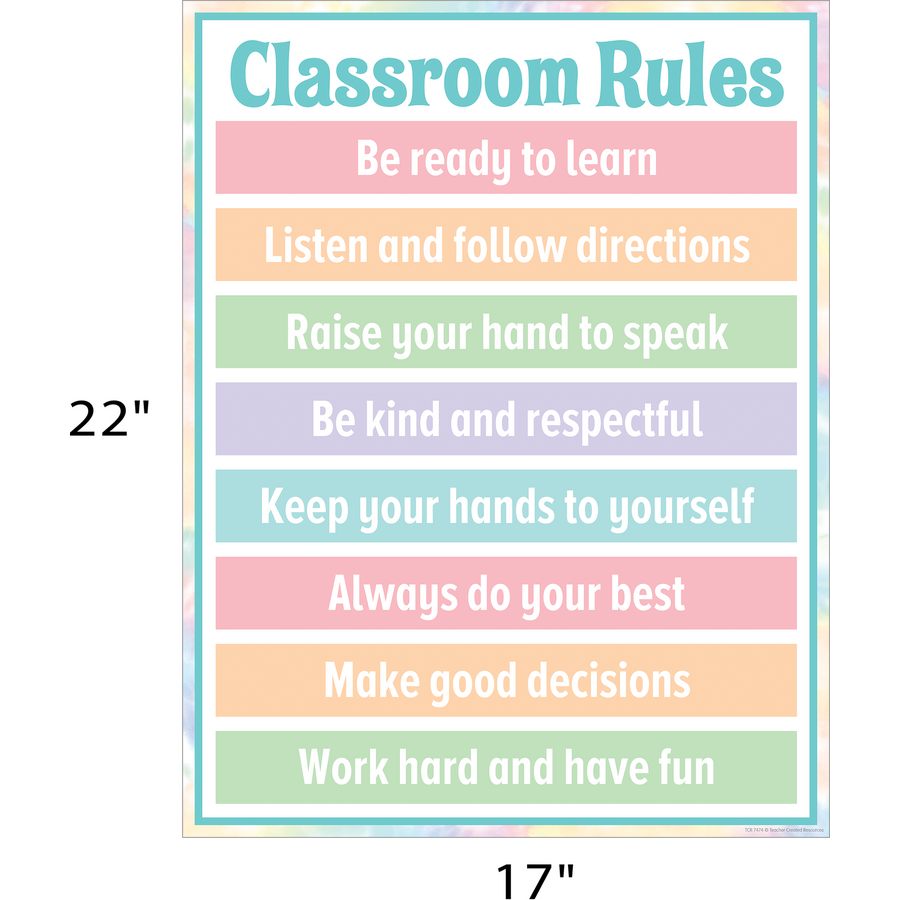 Pastel Pop Classroom Rules Chart - TCR7474 | Teacher Created Resources