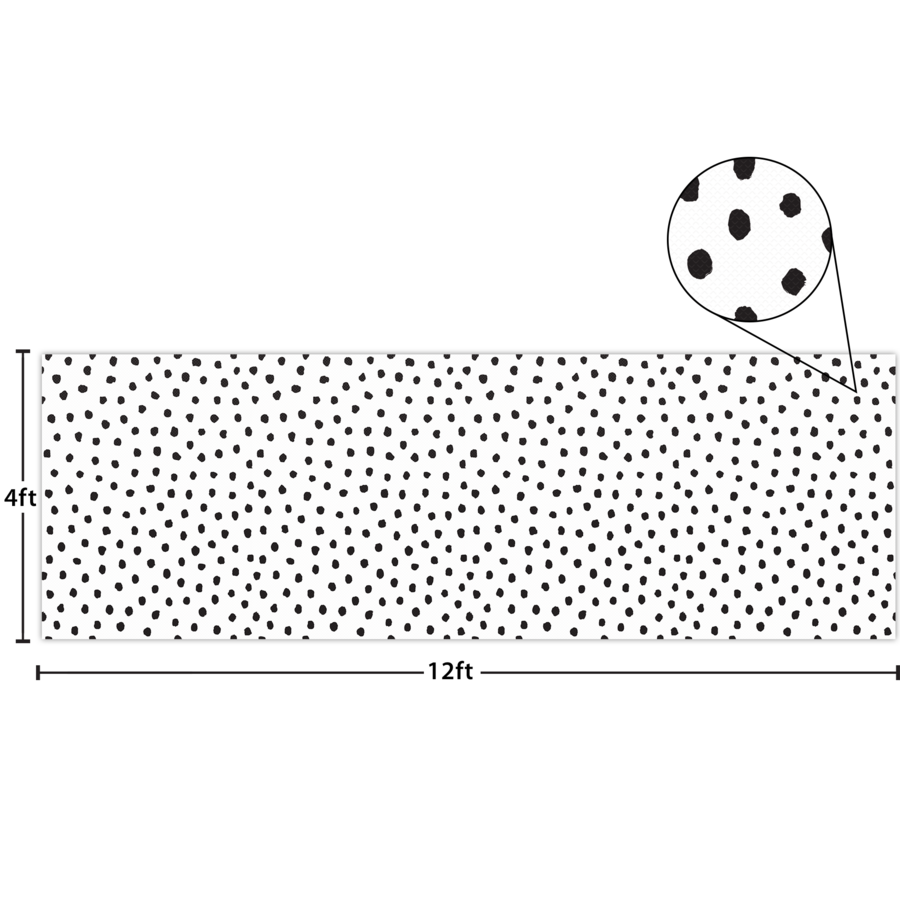 Black Painted Dots on White Better Than Paper Bulletin Board Roll