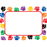 Colorful Paw Prints Name Tags/Labels