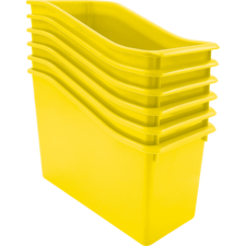 Yellow Plastic Book Bin 6 Pack