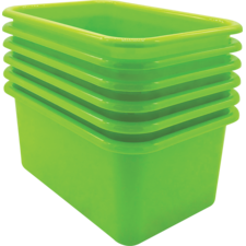 Lime Small Plastic Storage Bin 6 Pack