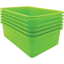 Lime Large Plastic Storage Bin 6 pack