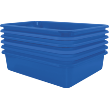 Blue Large Plastic Letter Tray 6 Pack