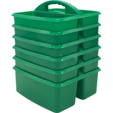 Green Plastic Storage Caddies 6-Pack